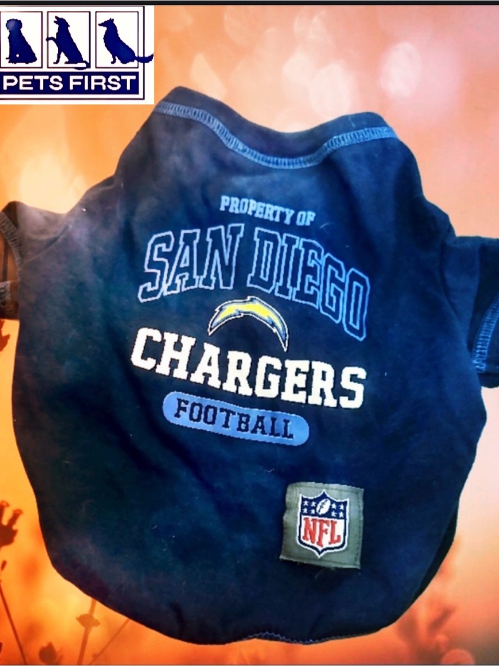 Pets First « Vintage » San Diego Chargers Dog T-shirt